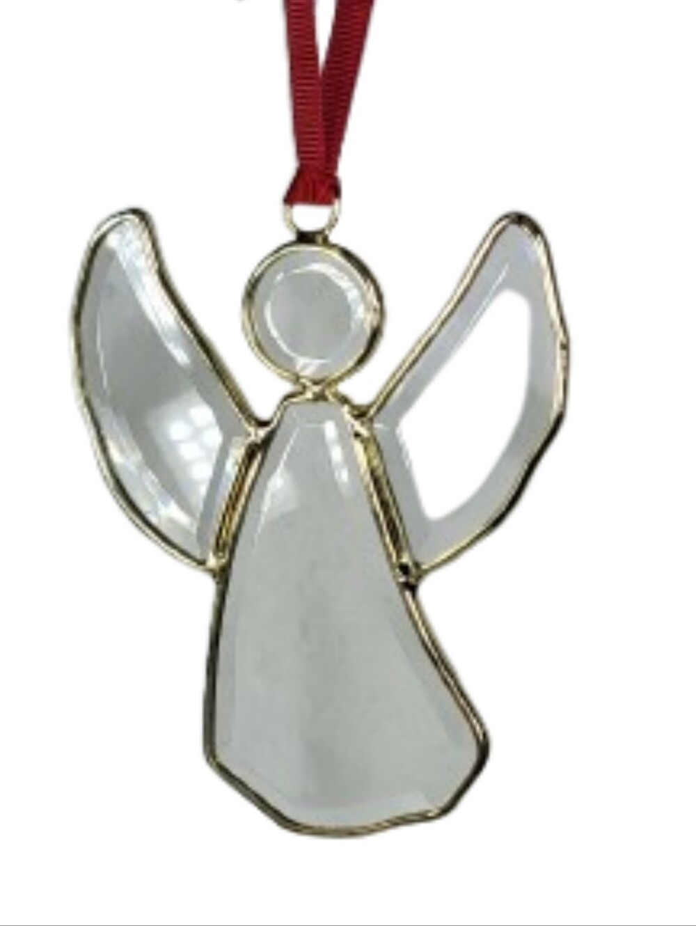 Things Remembered Vintage Gold Plated Framed Stained Glass Angel Ornament